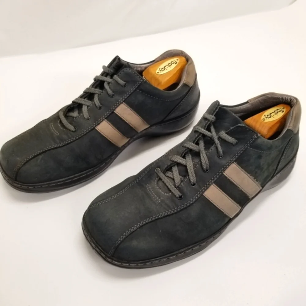 Sketchers Critics 60043 Mens Size 12 Gray Leather Sneakers Lace Up Drivi…